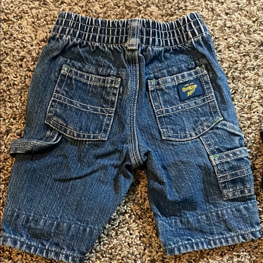 OshKosh B'gosh Boys Colorful Striped Onesie and Blue Jeans Set - Picture 3 of 12
